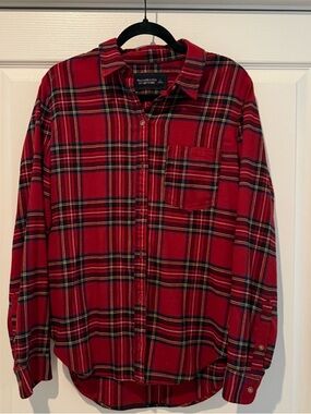 Abercrombie plaid light flannel - L